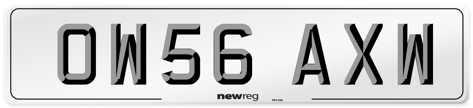 OW56 AXW Number Plate from New Reg